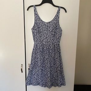 Midi blue floral spring dress
